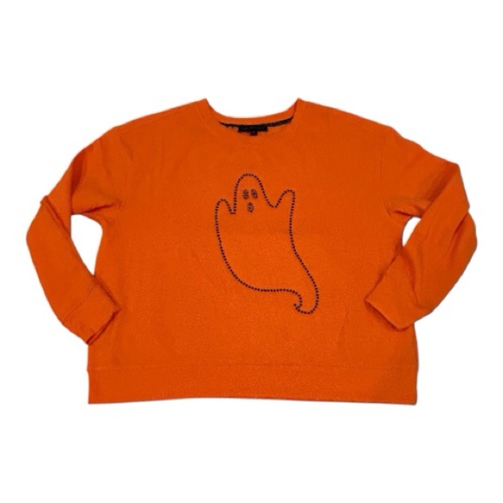 HALLOWEEN!! Orange Sparkle Ghost Sweater!!!! Jane + Delancey!! Size XL!